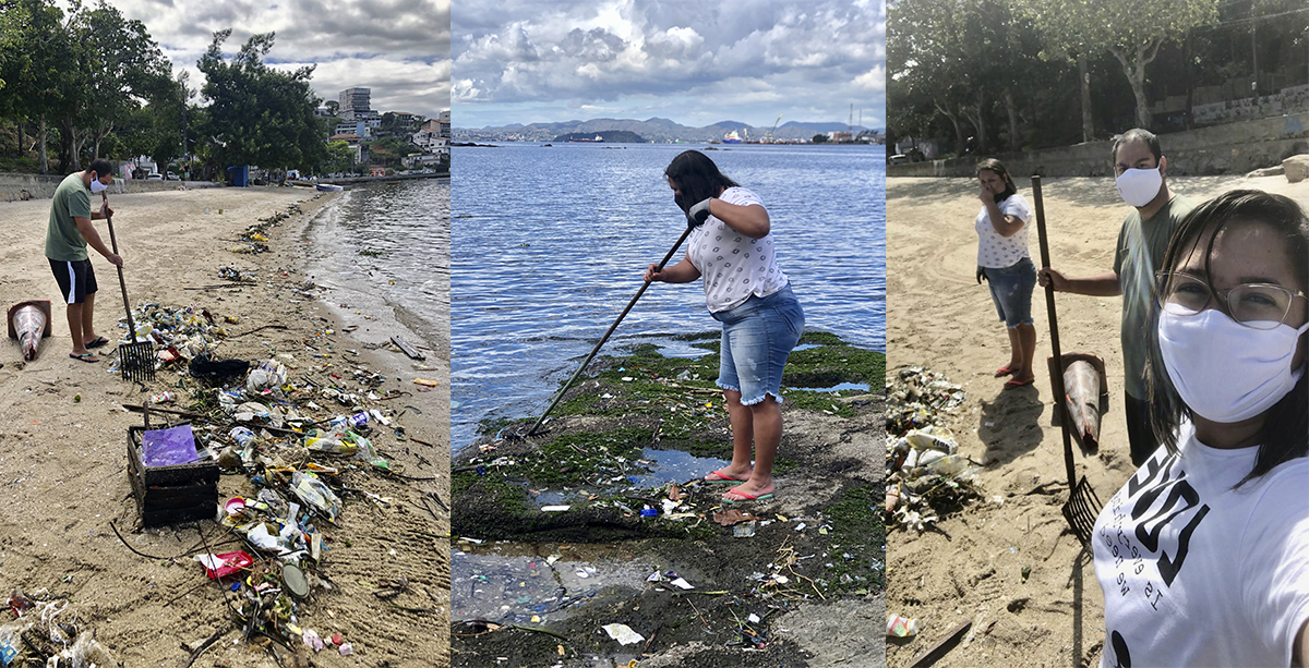 Trabalho de limpeza da Praia do Barão ganhou voluntários nas últimas semanas