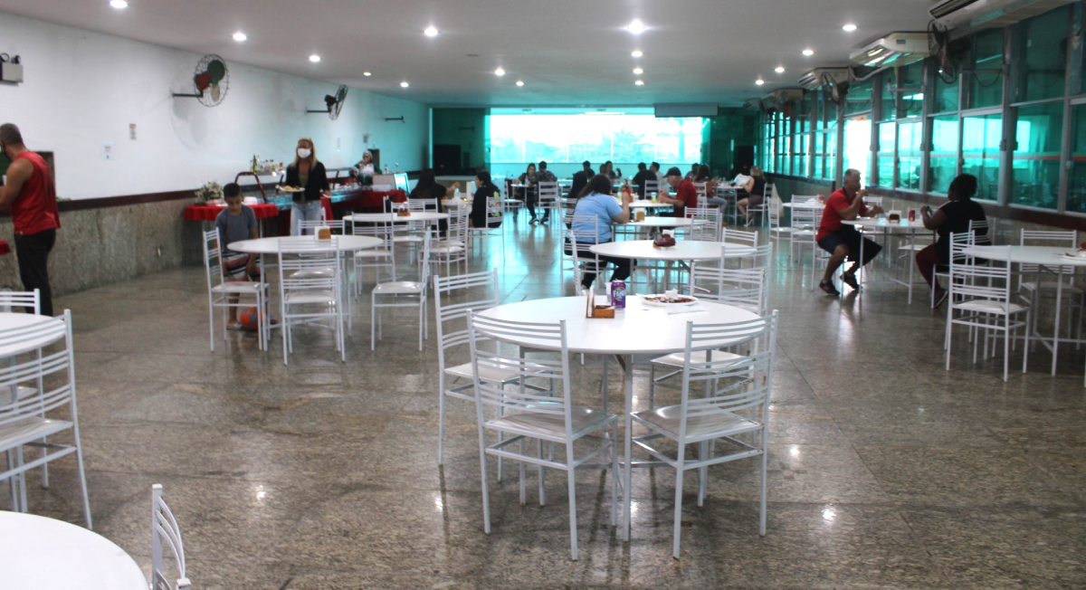 Espaço do Salão Social onde será realizada a celebração do Dia dos Pais